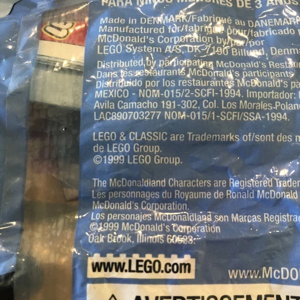 Vintage 1999 Mcdonalds Lego Classic Happy Meal Toy Birdie Eary Bird 14 Piece New